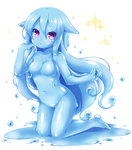  Score: 36 Tags: blue hair,blush,breasts,bubble (bubbles),girl,light erotic,loli,long hair,monster girl,original,pink eyes,ringouu,simple background,single,slime,tall image,white
