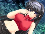  Score: 5 Tags: bare shoulders,black hair,game cg,girl,green strawberry (game),hairband,large breasts,light erotic,long hair,midriff,purple eyes