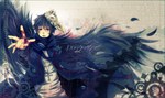  Score: 126 Tags: black hair,blood,cross,feather (feathers),guilty crown,male,mask,muneyori,ouma shu,reaching,red eyes,scarf,short hair,solo,wide image