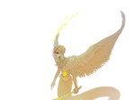  Tags: angel wings,blonde hair,davesprite,ghost,happyds (artist),holding,homestuck,male,pendant,short hair,simple background,single,sunglasses,sword,white,wings