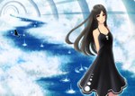  Tags:  black hair bounin cat girl long hair original smile solo sundress tunnel yellow eyes 