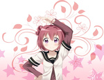  Score: 9 Tags: 8820122,akaza akari,girl,hand on hip,pink hair,purple eyes,seifuku,short hair,solo,yuru yuri