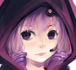  Score: 117 Tags: blush,face,girl,hood,light smile,long hair,microphone,portrait,purple eyes,purple hair,reiku,solo,twintails,vocaloid,yuzuki yukari