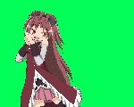  Tags: animated,black thighhighs,blush,bow,dancing,detached sleeves,dress,fang (fangs),gif,girl,hair bow,hangaku,long hair,mahou shoujo madoka magica,open mouth,ponytail,red eyes,red hair,sakura kyouko,single,thighhighs,transparent background
