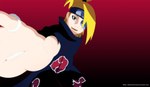  Score: 28 Tags: akatsuki,bandana,blonde hair,blue eyes,cloak,deidara,eyepatch,long hair,looking at viewer,male,naruto,red,single,smile,wide image,xdeidar4