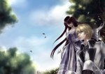  Score: 44 Tags:  alice (pandora hearts) alternate age blonde hair bow brown hair couple dress girl gloves green eyes hair over eyes leaf (leaves) lijunyou long hair male oz vessalius pandora hearts short hair smile suit tree (trees) victorian 