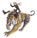  Score: 17 Tags:  animal black_socks blue_eyes drawfag girl hyakko kageyama_torako laughing long_hair necktie open_mouth ponytail red_hair riding school_uniform simple_background skirt socks tiger white 