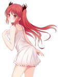  Score: 68 Tags: blush,girl,haiyore! nyaruko-san,kuuko (haiyore nyaruko-san),long hair,red eyes,red hair,simple background,single,sundress,tall image,white