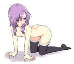  Score: 27 Tags: aisha (elsword),ass,black thighhighs,blush,breasts,elsword,erotic,girl,highres,kuro (kuronell),long hair,naked,nipples,nude,open mouth,purple eyes,purple hair,simple background,solo