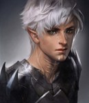  Score: 45 Tags:  armor elf grey eyes pointy ears sakimichan scar short hair silver hair 