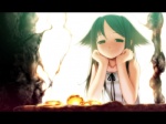  Score: 45 Tags:  blush chin_rest dress green_eyes long_hair saya saya_no_uta smile wallpaper 