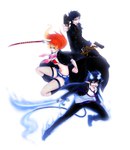  Score: 27 Tags: 2boys,ao no exorcist,belt,bikini top,black hair,boots,cloak,girl,glasses,glowing,gun,kirigakure shura,long hair,male,multicolored hair,neckerchief,necktie,okumura rin,okumura yukio,open shirt,Pixiv Id 3253696,school uniform,shorts,simple background,smile,sword,tail,tall image,weapon