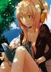  Score: 51 Tags: bench,blonde hair,bracelet,girl,headphones,hijiri-ssh (artist),long hair,original,pendant,sitting,tall image,yellow eyes