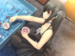  Score: 9 Tags:  black dress black hair fish Fluorite Memories (game) game cg girl long hair red eyes 