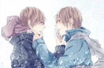  Score: 45 Tags: 2boys,asaba yuki,asaba yuta,blush,brothers,brown eyes,brown hair,exhalation,hands,hieroglyph,jacket,kimi to boku,male,multiple boys,muneyori,profile,scarf,short hair,shounen ai,twins