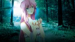  Score: 9 Tags: blue eyes,dress,forest,girl,long hair,marirero a (artist),megurine luka,pink hair,single,tree (trees),vocaloid,wide image