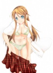  Score: 26 Tags: blue eyes,bra,girl,katori (mocchidou),kousaka kirino,light erotic,long hair,navel,open shirt,orange hair,ore no imouto ga konnani kawaii wake ga nai,panties,polka dot bikini,simple background,skirt,solo,underwear,white