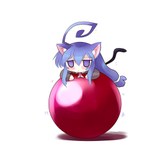  Score: 27 Tags: acchi kocchi,ahoge,animal tail,ball,blush,cat ears,catgirl,cat tail,chibi,girl,miniwa tsumiki,purple eyes,purple hair,simple background,single,very long hair,white
