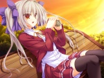  Score: 6 Tags:  food game_cg itsuki_kirara meri_chri orange_eyes ribbons skirt sunset thighhighs whirlpool zettai_ryouiki 