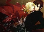  Score: 44 Tags: alucard (hellsing),black hair,blonde hair,blue eyes,blush,butterfly,cloak,couple,fang (fangs),fireflies,girl,hellsing,highres,inscription,male,open collar,pointy ears,profile,red eyes,shirt,short hair,suit,tongue,vampire,victoria seras,wi (artist),wink