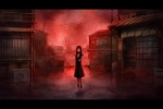  Score: 58 Tags:  black hair building (buildings) cloud (clouds) dark dress girl horror long hair original red sky siren solo tako (pixiv) town water 