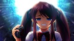  Tags: blood,blue eyes,brown hair,game cg,girl,hair ribbon,long hair,school uniform,tears,tokubetsu jugyou,twintails,wide image