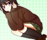  Score: 9 Tags: black hair,black socks,blue eyes,boku wa tomodachi ga sukunai,girl,looking at viewer,mikazuki yozora,school uniform,short hair,single,skirt,sweater