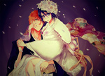  Score: 27 Tags: bleach,brown eyes,couple,flower (flowers),girl,gotei,hand on cheek,hand on face,headdress,holding,holding hands,japanese clothes,jewelry,kuchiki rukia,kurosaki ichigo,looking at viewer,male,nail polish,open mouth,orange hair,petals,pikeish (artist),purple eyes,purple hair,ring,shinigami,short hair,traditional clothes,wind