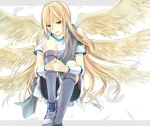  Score: 35 Tags: afuro terumi,blonde hair,feather (feathers),gym uniform,inazuma eleven,long hair,looking at viewer,male,red eyes,simple background,sitting,washi (micino),white,wings,wristlet