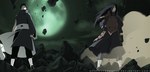  Score: 9 Tags: akatsuki,armor,belt,black hair,cloak,cloud (clouds),full moon,gloves,grey eyes,hair over one eye,hand on hip,highres,long hair,male,naruto,night sky,rinnegan,short hair,smoke,star (stars),themnaxs,tobi,torn clothes,uchiha madara,uchiha obito,wide image