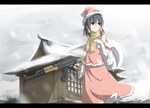  Score: 18 Tags: assault rifle,bag,black hair,brown eyes,christmas,detached sleeves,dress,girl,gun,hair ornament,hair tubes,hakurei reimu,hakurei shrine,hat,kalashnikov,long hair,sack,santa claus hat,scarf,shrine,single,snow,touhou,weapon,winter