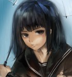  Score: 27 Tags: black eyes,black hair,crying,fringe,girl,lips,open mouth,rain,school uniform,short hair,solo,source request,tall image,tcb (pixiv),tears,umbrella