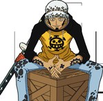  Score: 9 Tags: beard,black hair,box,earrings,grey eyes,hat,katana,male,one piece,piercing,short hair,smile,solo,tattoo,trafalgar law,transparent background,weapon,xthemagicianx
