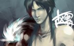  Score: 9 Tags:  black_hair blue_eyes coralstone_(artist) long_hair male pendant romance_of_the_three_kingdoms sanbonzakura solo topless widescreen zero_(pixiv74184) 