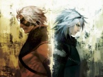  Score: 36 Tags: back to back,chain,coat,dark skin,dual persona,male,mask,nier,nier (character),profile,short hair,silver hair,white hair,yohi