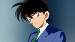  Score: 16 Tags:  black_hair blue blue_eyes detective_conan kudou_shinichi male necktie simple_background solo suit 白羽　快斗_(artist) 