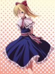  Score: 8 Tags:  alice margatroid blonde hair blue eyes blush dress girl hair bow long hair solo s-syogo (artist) touhou 