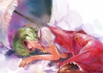  Score: 17 Tags:  blush dress girl green_hair kazami_yuuka nokishita red_eyes short_hair smile solo touhou umbrella 