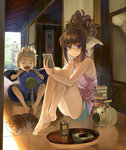  Score: 108 Tags: animal,animal ears,barefoot,book (books),boy,brown hair,cat,eyes closed,fan,girl,glass,glasses,grey hair,hair bun (hair buns),kabotya4,legs,long hair,male,open mouth,original,purple eyes,short hair,shorts,sitting,summer,sweat,tall image