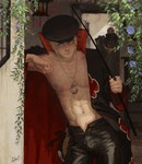  Score: 34 Tags: 2boys,akatsuki,flower (flowers),green eyes,hat,hidan,holding,kakuzu,light erotic,light smile,luke (artist),mask,multiple boys,muscle,naruto,navel,open clothes,open pants,pants,pendant,plant (plants),red eyes,ring,tall image