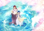  Score: 9 Tags: aladdin (magi),barefoot,bird (birds),blue eyes,blue hair,boy,bracelet,brown hair,cherry blossoms,flute,judal,long hair,magi the labyrinth of magic (manga),male,petals,red eyes,traditional clothes,tree (trees),water,wind