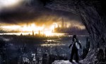  Score: 45 Tags:  alexiuss_(artist) city cityscape destruction explosion post-apocalyptic rock ruins sunset 