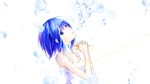  Score: 44 Tags: bare shoulders,blue eyes,blue hair,bubble (bubbles),chain,cross,girl,highres,looking at viewer,mahou shoujo madoka magica,miki sayaka,short hair,single,white,wide image
