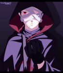  Score: 9 Tags: akatsuki,bandages,black hair,dark,gloves,hoodie,looking at viewer,male,naruto,red eyes,sharingan,short hair,single,tall image,toxicavenger97,uchiha obito