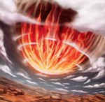  Tags: cloud (clouds),fire,landscape,meteorite,mountain,naionmikato,naruto,no people,sky