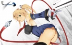  Score: 9 Tags: blazblue,blonde hair,girl,green eyes,gun,light erotic,no panties,weapon