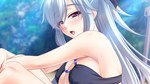  Score: 16 Tags: bikini,blush,game cg,girl,long hair,open mouth,red eyes,silicon magic,silver hair,wide image
