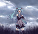  Tags:  hatsune_miku sky thighhighs vocaloid 