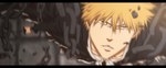  Score: 9 Tags: bleach,blonde hair,brown eyes,chain,hulfblood,katana,kimono,kurosaki ichigo,male,short hair,single,torn clothes,weapon,wide image