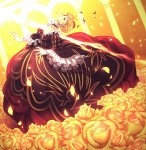  Score: 77 Tags: beatrice,blonde hair,blue eyes,dress,girl,hair up,long hair,misti,petals,rose (roses),solo,umineko no naku koro ni,yellow